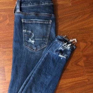 Super stretchy distressed skinny jeans high waist